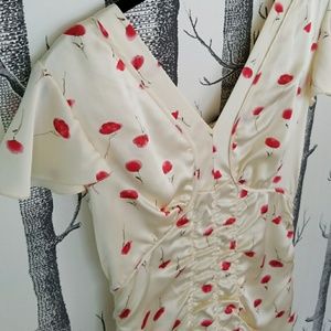 Vintage Victorias Secret silk flutter sleeve dress